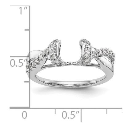 14K Weißgold Diamant-Wickelring, echt