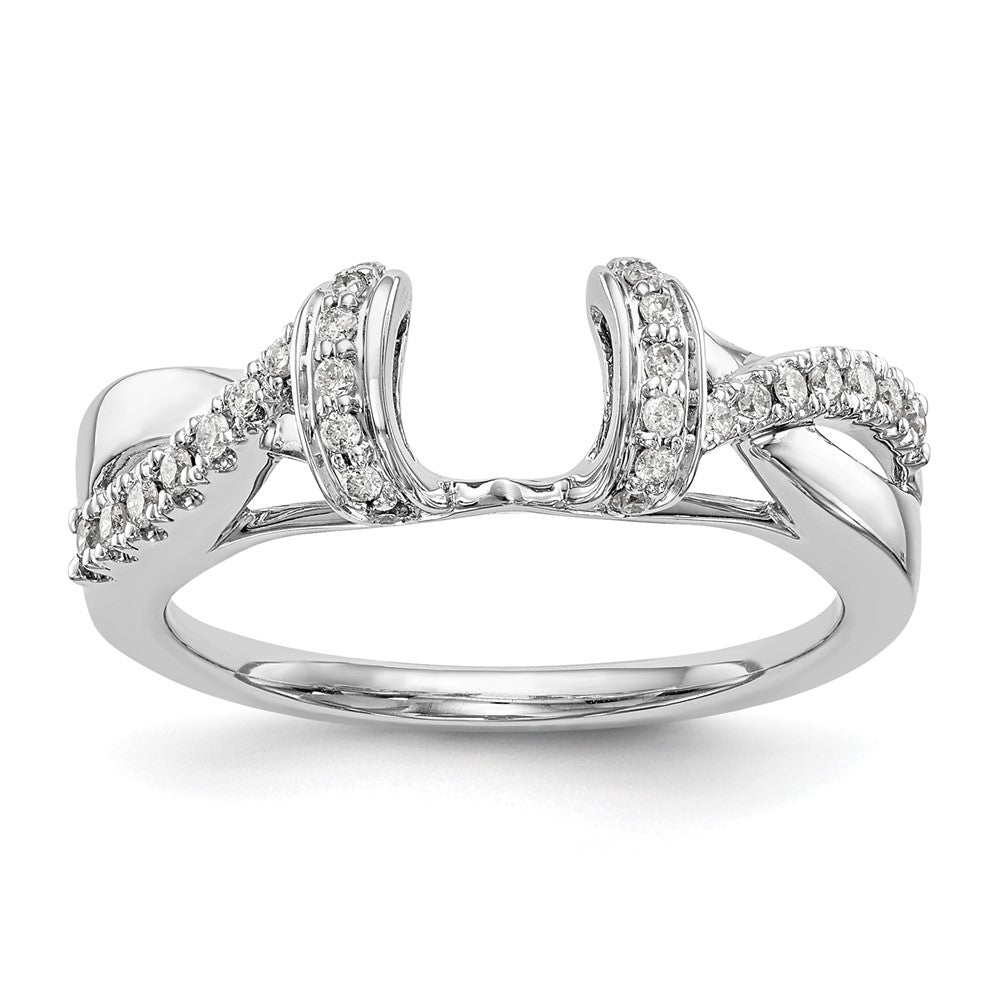 14K Weißgold Diamant-Wickelring, echt