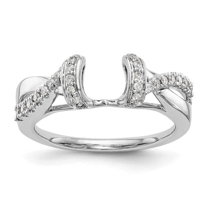 14K Weißgold Diamant-Wickelring, echt