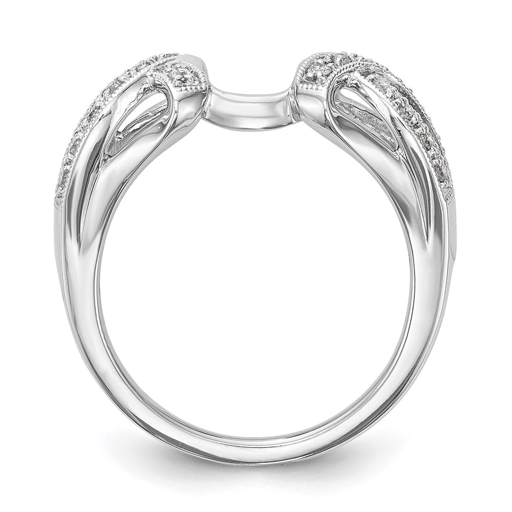 14K Weißgold Diamant-Wickelring, echt
