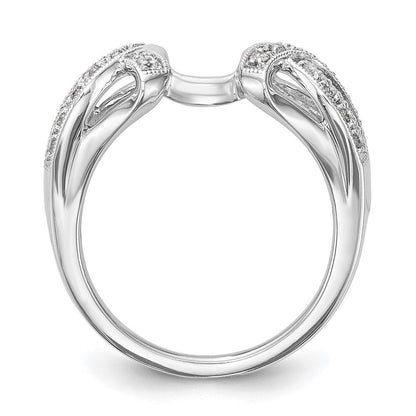 14K Weißgold Diamant-Wickelring, echt