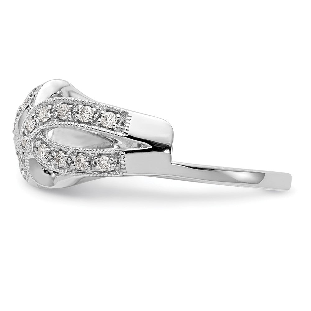 14K Weißgold Diamant-Wickelring, echt