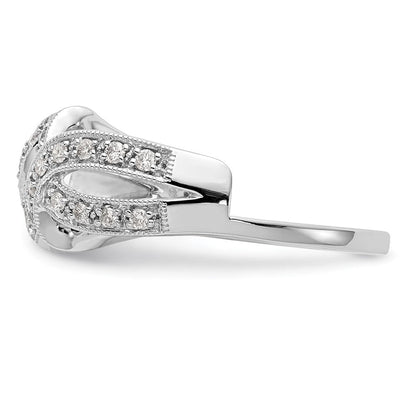 14K Weißgold Diamant-Wickelring, echt