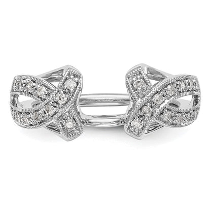 14K Weißgold Diamant-Wickelring, echt