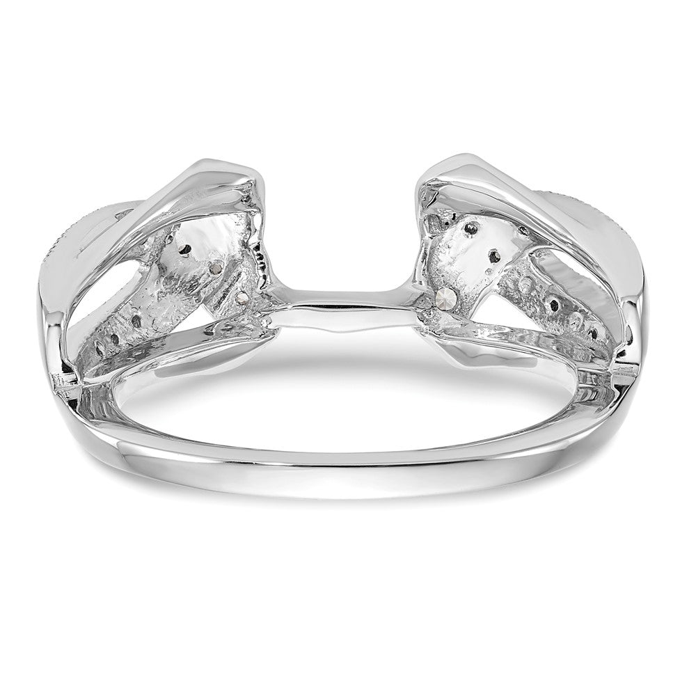 14K Weißgold Diamant-Wickelring, echt