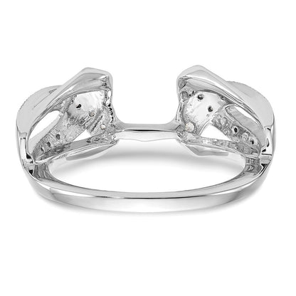 14K Weißgold Diamant-Wickelring, echt
