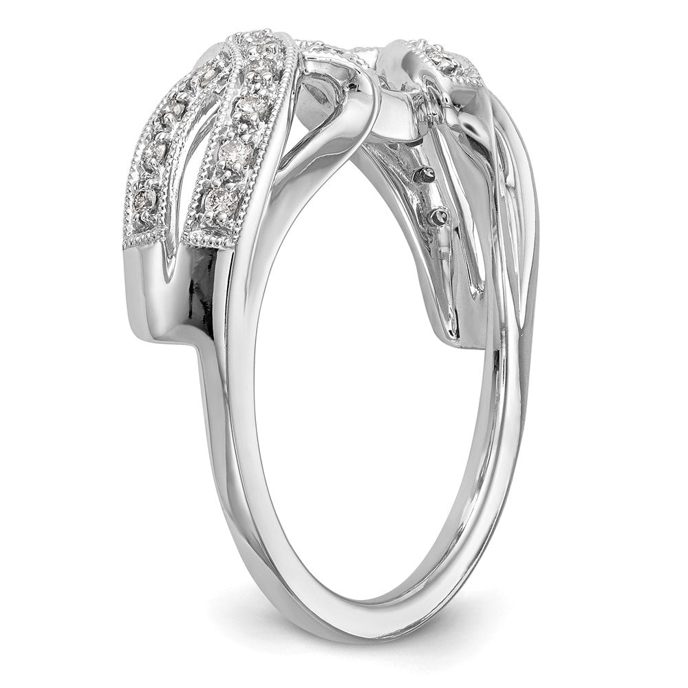 14K Weißgold Diamant-Wickelring, echt