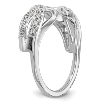 14K Weißgold Diamant-Wickelring, echt