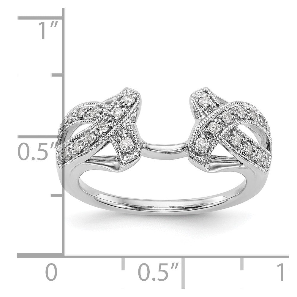 14K Weißgold Diamant-Wickelring, echt