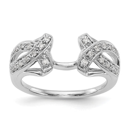 14K Weißgold Diamant-Wickelring, echt