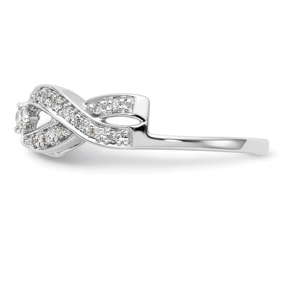 14K Weißgold Diamant-Wickelring