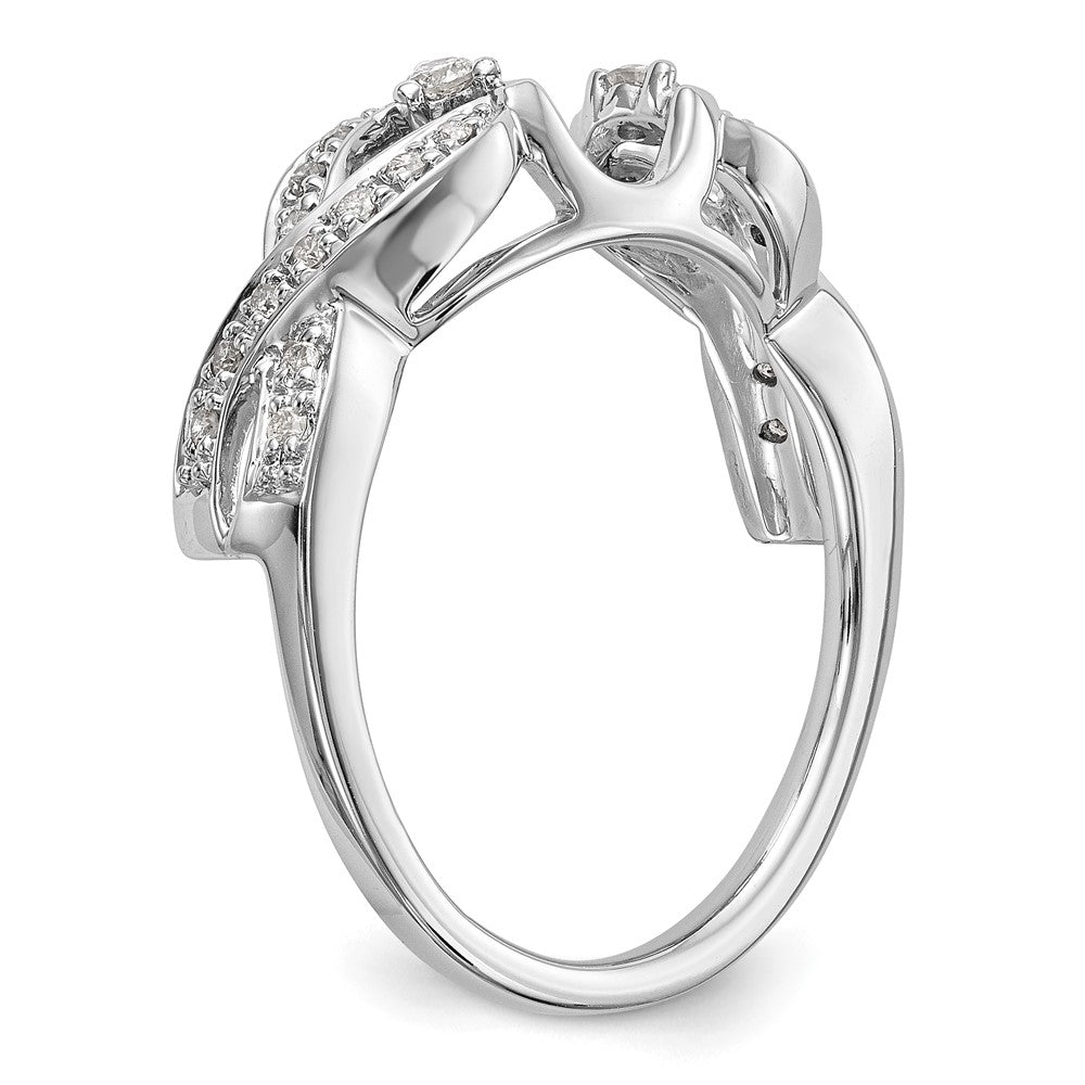 14K Weißgold Diamant-Wickelring