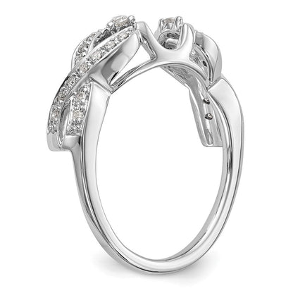 14K Weißgold Diamant-Wickelring