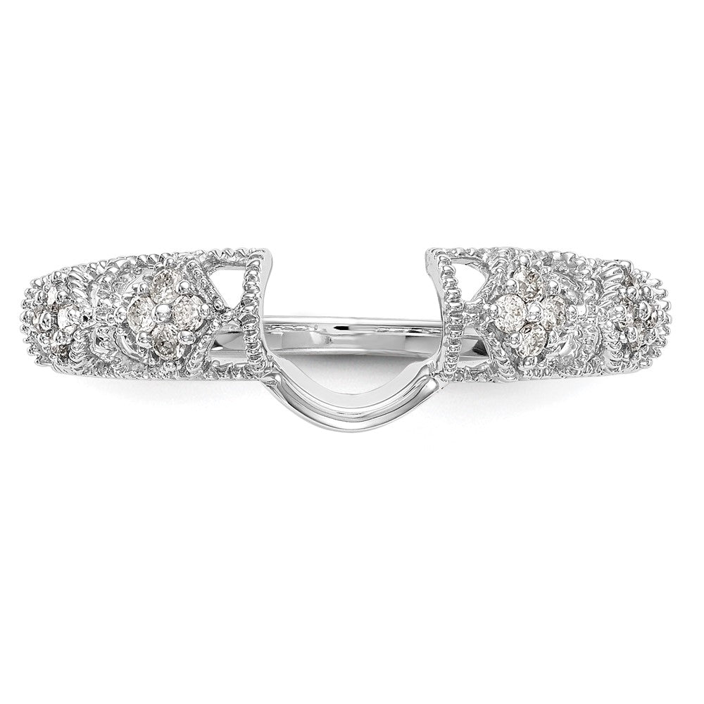 14K Weißgold Diamant-Ehering, natürliche Diamanten