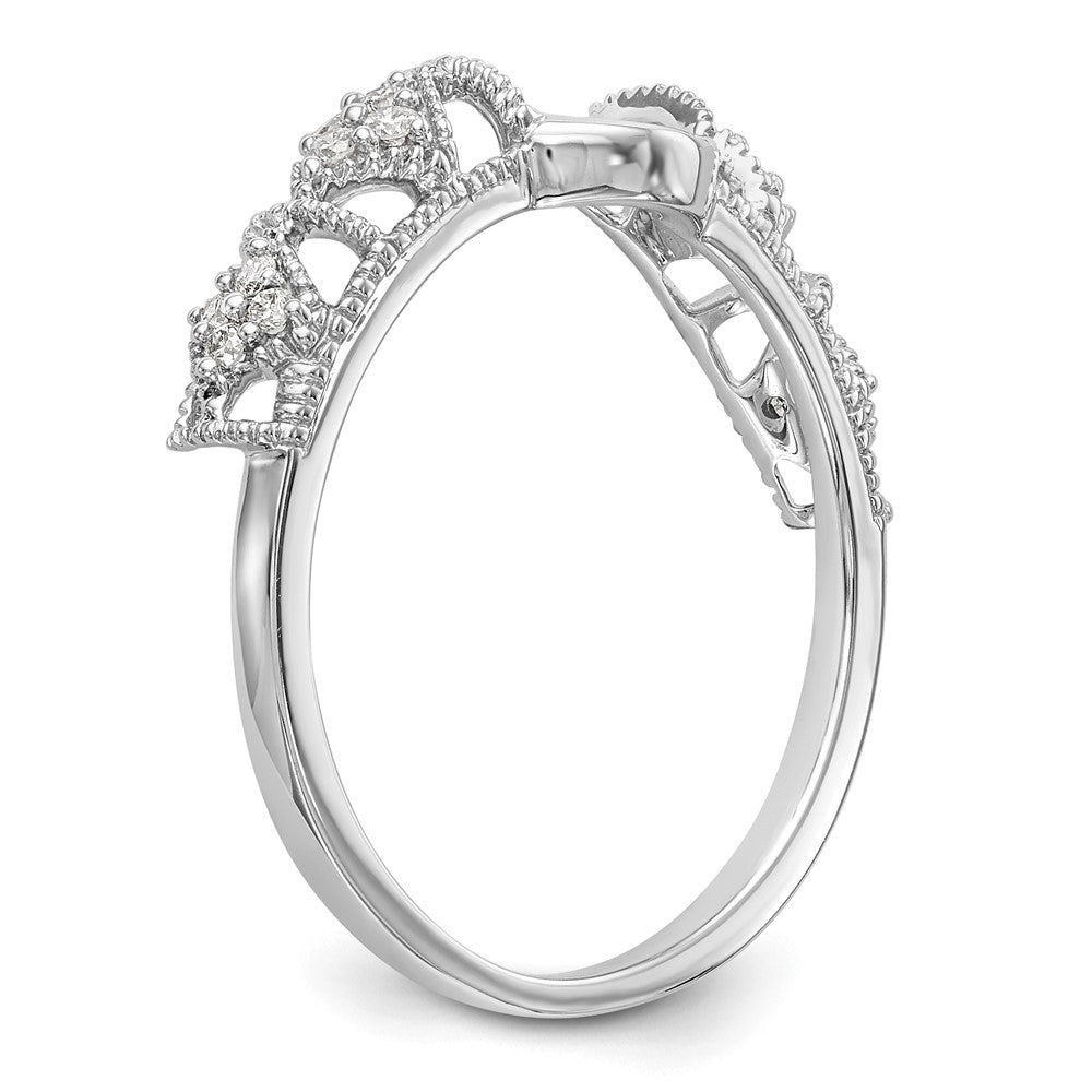 14K Weißgold Diamant-Ehering, natürliche Diamanten