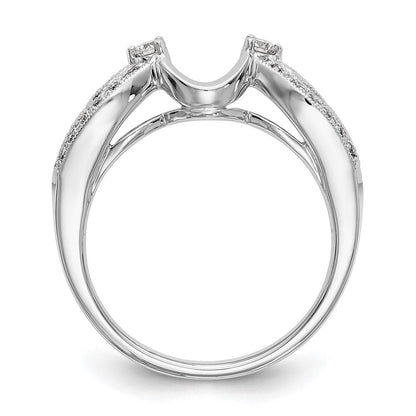 14K Weißgold Diamant-Wickelring, natürlicher Diamant