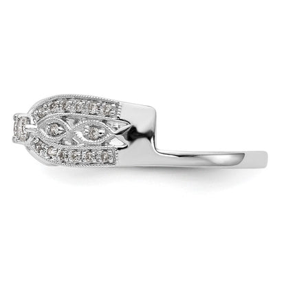 14K Weißgold Diamant-Wickelring, natürlicher Diamant