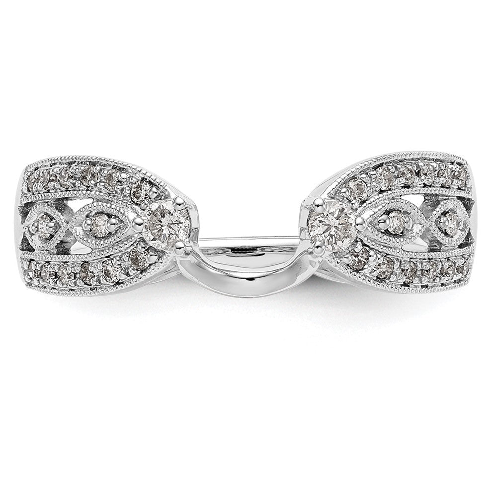 14K Weißgold Diamant-Wickelring, natürlicher Diamant
