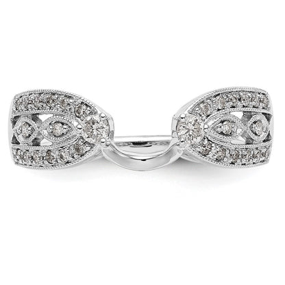 14K Weißgold Diamant-Wickelring, natürlicher Diamant