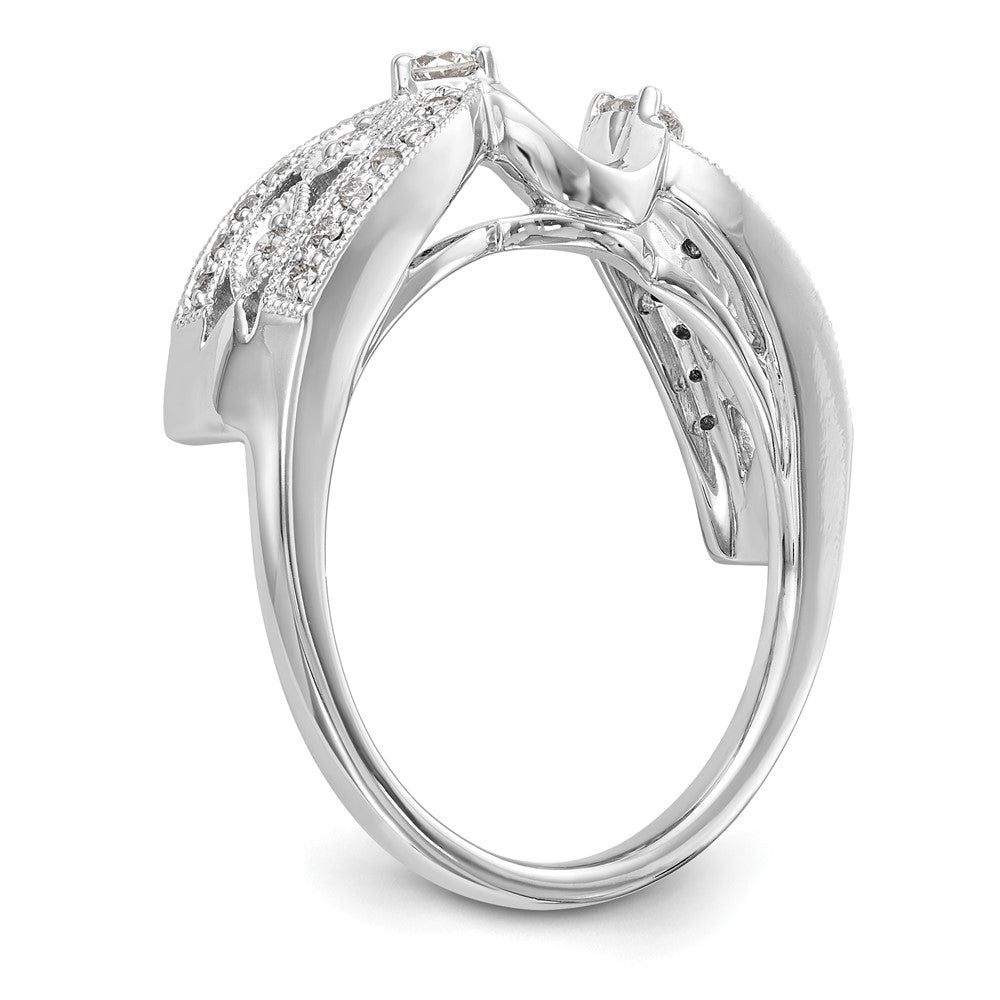 14K Weißgold Diamant-Wickelring, natürlicher Diamant