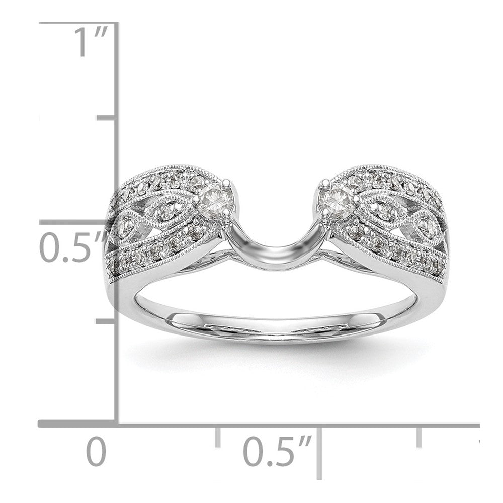 14K Weißgold Diamant-Wickelring, natürlicher Diamant