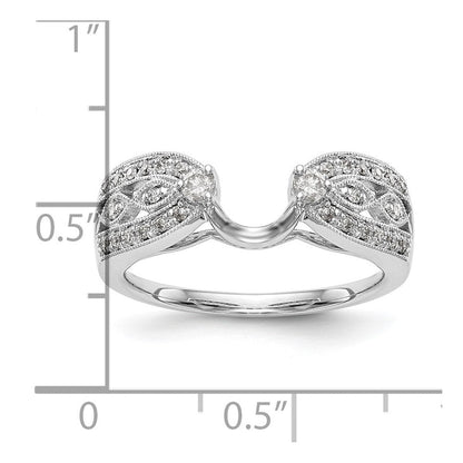 14K Weißgold Diamant-Wickelring, natürlicher Diamant