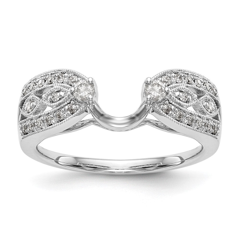 14K Weißgold Diamant-Wickelring, natürlicher Diamant