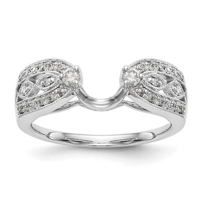14K Weißgold Diamant-Wickelring, natürlicher Diamant