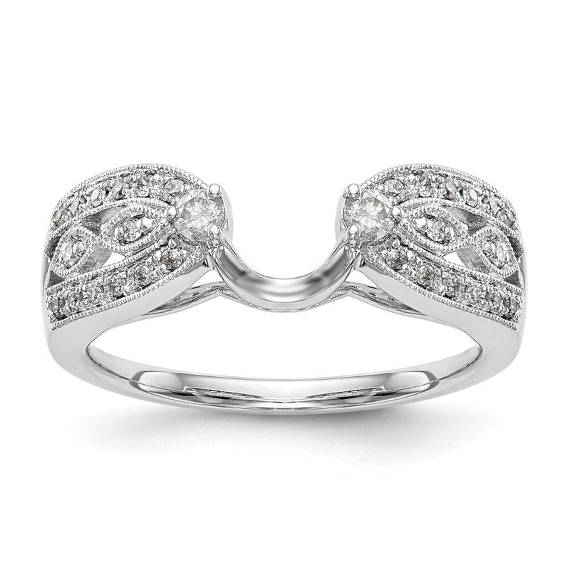 14K Weißgold Diamant-Wickelring, natürlicher Diamant