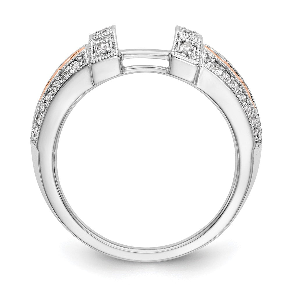 14K Weißgold & Roségold Ehering mit natürlichen Diamanten