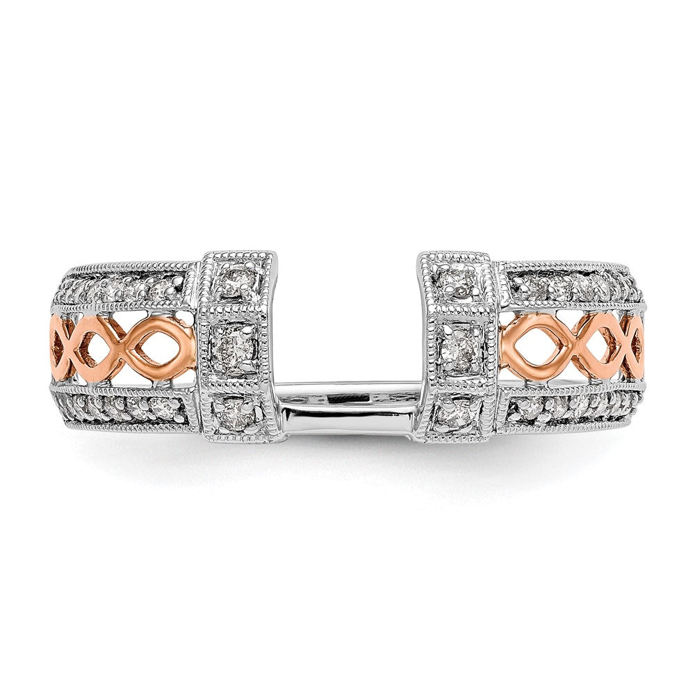 14K Weißgold & Roségold Ehering mit natürlichen Diamanten