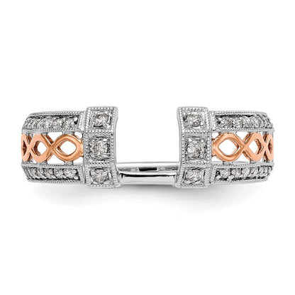 14K Weißgold & Roségold Ehering mit natürlichen Diamanten