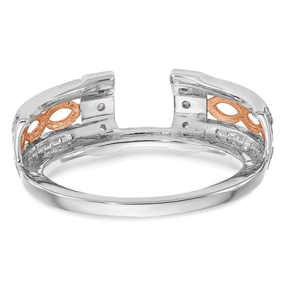 14K Weißgold & Roségold Ehering mit natürlichen Diamanten