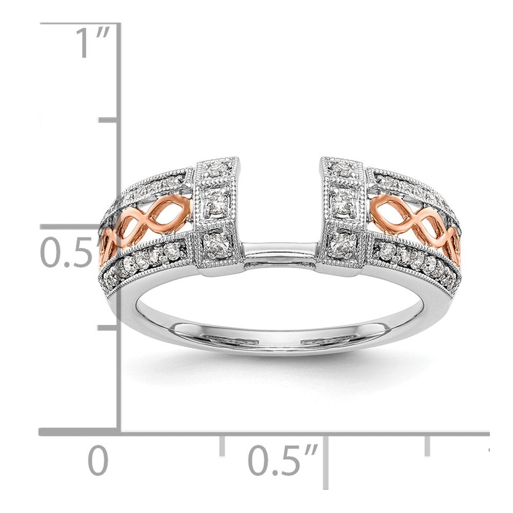 14K Weißgold & Roségold Ehering mit natürlichen Diamanten