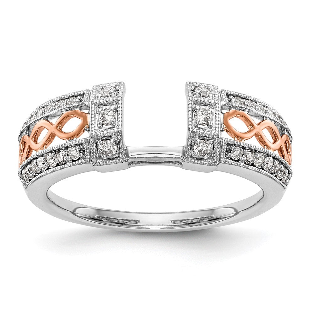 14K Weißgold & Roségold Ehering mit natürlichen Diamanten