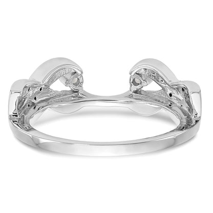 14K Weißgold Wickelring mit schwarzen und weißen natürlichen Diamanten