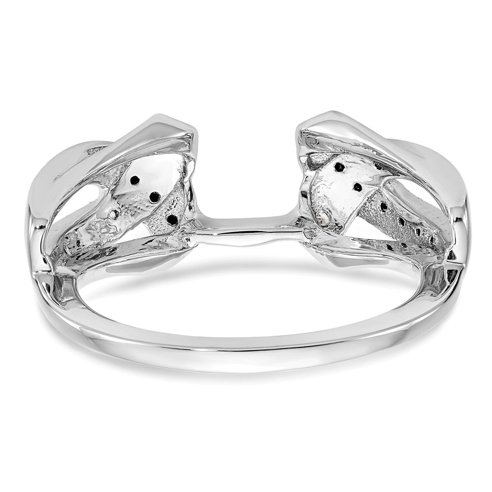 14K Weißgold Ehering mit schwarzen und weißen natürlichen Diamanten