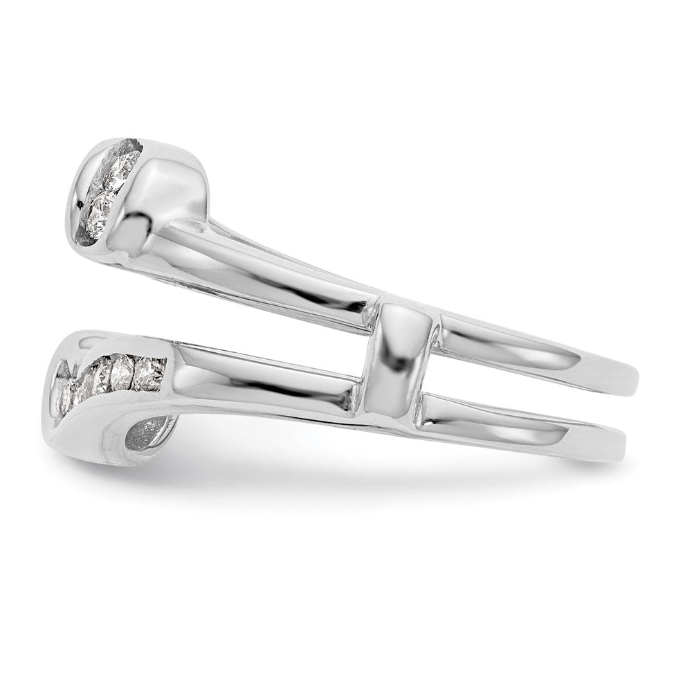 14K Weißgold Diamant-Ring-Schutzring, echte Diamanten