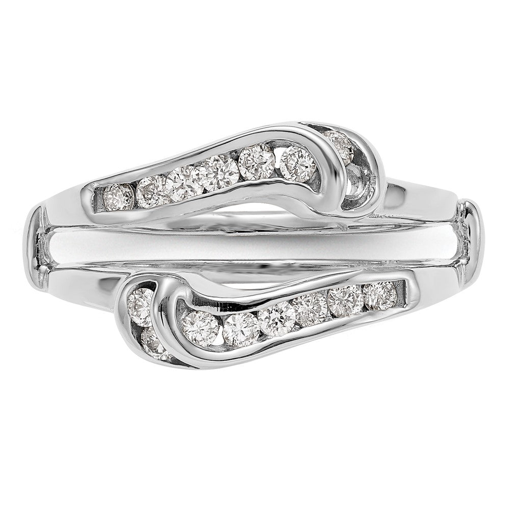 14K Weißgold Diamant-Ring-Schutzring, echte Diamanten