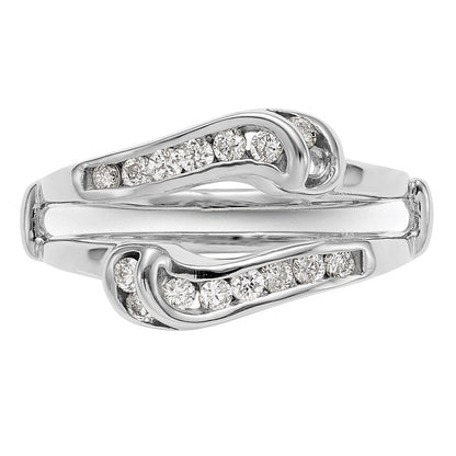 14K Weißgold Diamant-Ring-Schutzring, echte Diamanten
