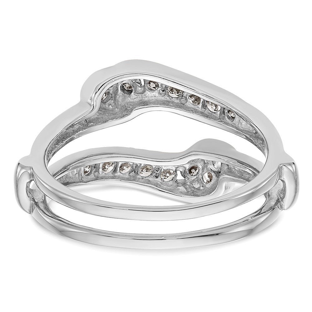 14K Weißgold Diamant-Ring-Schutzring, echte Diamanten