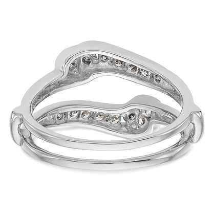 14K Weißgold Diamant-Ring-Schutzring, echte Diamanten