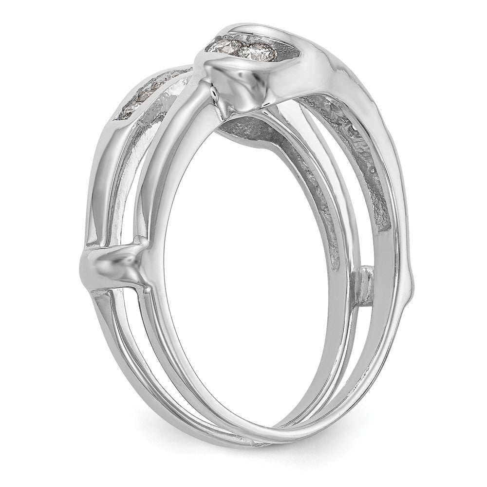14K Weißgold Diamant-Ring-Schutzring, echte Diamanten