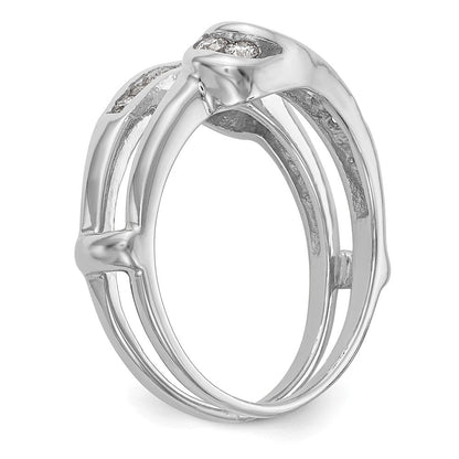 14K Weißgold Diamant-Ring-Schutzring, echte Diamanten