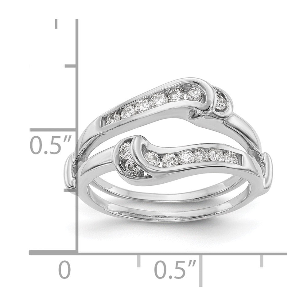 14K Weißgold Diamant-Ring-Schutzring, echte Diamanten