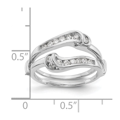 14K Weißgold Diamant-Ring-Schutzring, echte Diamanten