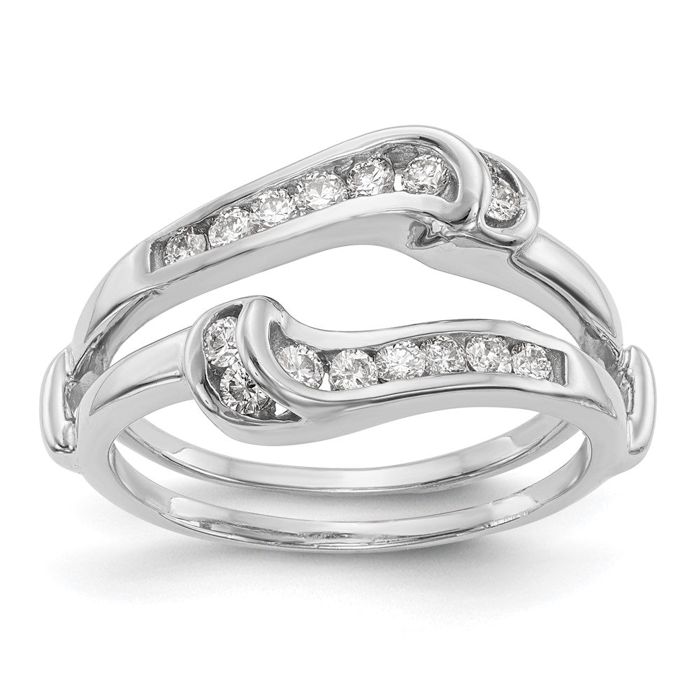 14K Weißgold Diamant-Ring-Schutzring, echte Diamanten