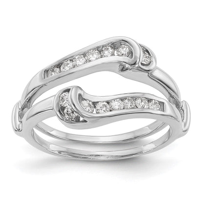 14K Weißgold Diamant-Ring-Schutzring, echte Diamanten