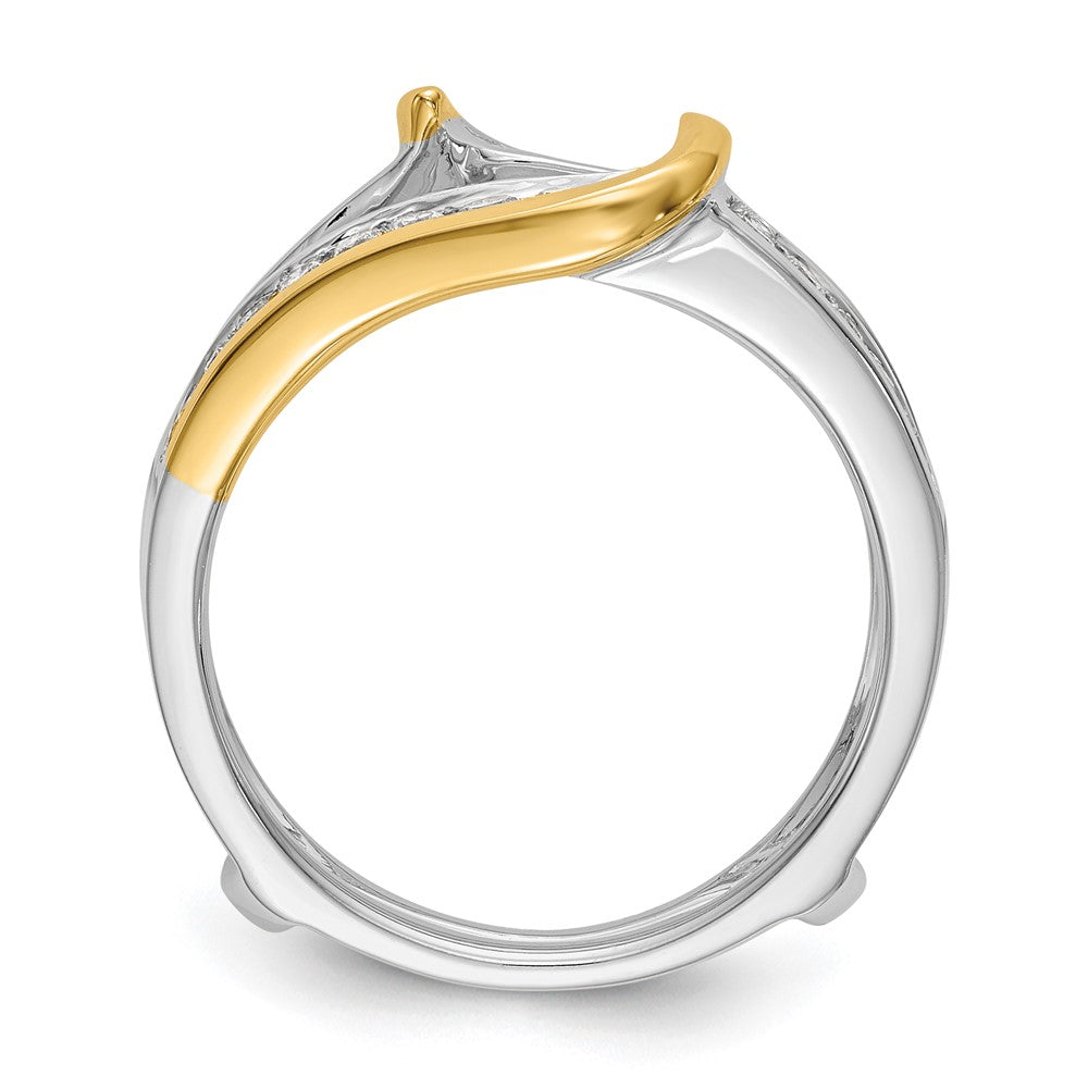 14K Bicolor Gold Ring-Guard mit natürlichem Diamant