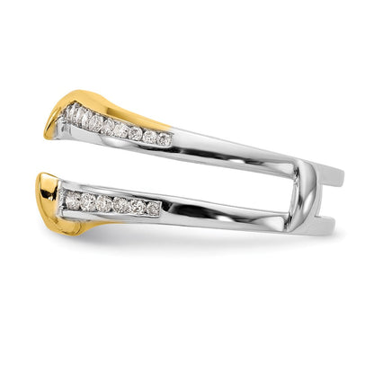 14K Bicolor Gold Ring-Guard mit natürlichem Diamant